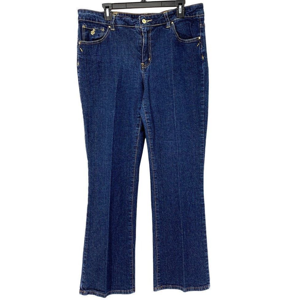 Womens Roca Wear Jeans Size 18 Stretch Bootcut Dark Wash Embroider 3086